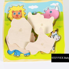 Load image into Gallery viewer, New Hand Grab Board Wooden Puzzle Toys for Children Cartoon Animal Fruit  Kids Baby Early Educational Learning Toy
