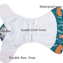 Load image into Gallery viewer, 4pcs/set Washable Eco-Friendly Cloth Diaper Cover Adjustable Nappy Cloth Diapers Cloth Nappy For Baby Boys and Grils Baby
