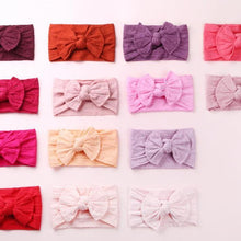 Load image into Gallery viewer, Modern Braid Nylon Bow Knot Solid Wide Nylon Headbands Turban Baby Girls Head Wrap For Girls
