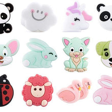 Load image into Gallery viewer, 5PCS/SET  Silicone Animal Beads BPA Free Baby Teething Beads Toy For Pacifier Clips New Born Silicone Rodent Tiny Rod Baby Teether For Baby Kids
