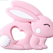 Load image into Gallery viewer, Baby Teether Silicone Rabbit Food Grade Bunny Teether Nursing Teething  Accessories Silicone Animal Teether For Kids and Baby
