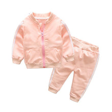 Load image into Gallery viewer, Fashion New Clothes Cotton Long Sleeve Solid Zipper Jacket Pants 2pcs Baby Boy / Baby Girl Clothing Set In Sport Design
