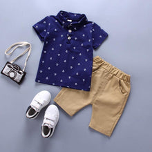 Load image into Gallery viewer, Modern Luxury Baby Boys T shirt And Shorts Anchor Printed Children's Clothing in Elegant  Deisgn
