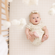 Load image into Gallery viewer, Beige Gingham Crib Sheet
