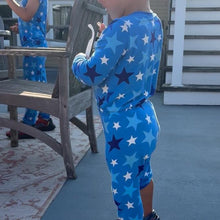 Load image into Gallery viewer, Blue Stars Long Sleeve Bamboo Set
