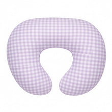 Load image into Gallery viewer, Purple Gingham Ruffle Nursing Pillow Cover

