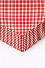 Load image into Gallery viewer, Red White Gingham Crib Sheet
