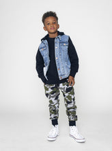 Load image into Gallery viewer, Hooded Denim Jacket - Black
