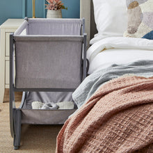 Load image into Gallery viewer, Shnuggle Air Lite Bedside Bassinet | Infant Crib | Height Adjustable Baby Bed with Mattress + 1 Waterproof + 2 White Sheets
