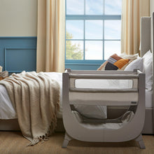 Load image into Gallery viewer, Shnuggle Air Lite Bedside Bassinet | Infant Crib | Height Adjustable Baby Bed with Mattress + 1 Waterproof + 2 White Sheets
