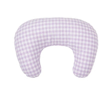 Load image into Gallery viewer, Purple Gingham Ruffle Nursing Pillow Cover
