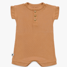 Load image into Gallery viewer, camel ribbed romper

