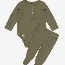 Load image into Gallery viewer, Olive Ribbed Two-Piece Set
