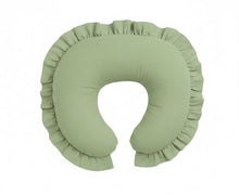 Load image into Gallery viewer, Green Ruffle Nursing Pillow Cover
