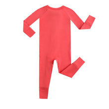 Load image into Gallery viewer, Berry Red Zippered Baby Romper
