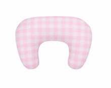 Load image into Gallery viewer, Light Pink Checkered Ruffle Nursing Pillow Cover
