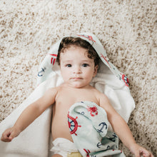 Load image into Gallery viewer, Ahoy Little One Hooded Baby Towel
