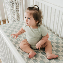 Load image into Gallery viewer, Organic Bamboo Cotton Muslin Crib Sheet in Checkered Bears
