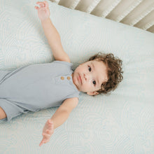 Load image into Gallery viewer, Organic Crashing Sea Waves Bamboo Cotton Blend Crib Sheet

