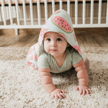 Load image into Gallery viewer, Watermelons &amp; Dots Hooded Baby Towel
