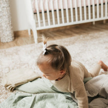 Load image into Gallery viewer, Organic Bamboo Cotton Muslin Swaddle Blanket in Natural Oasis Willow
