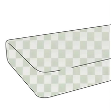 Load image into Gallery viewer, Green &amp; White Checkered Crib Sheet
