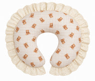 Gingham Ivory Eyelet Lace Ruffle Original Nursing Pillow Cover