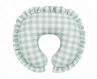 Light Green Checkered Ruffle Nursing Pillow Cover