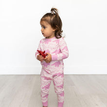 Load image into Gallery viewer, Pink Long Sleeve Triceratops Sleep Set
