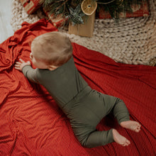 Load image into Gallery viewer, Red Stripe Stretchy Swaddle
