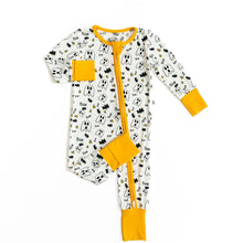 Load image into Gallery viewer, Orange Trim Halloween Zip Onesie
