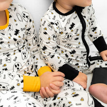 Load image into Gallery viewer, Black Trim Halloween Zip Onesie
