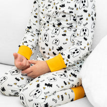 Load image into Gallery viewer, Orange Trim Halloween Long Sleeve Sleep Set
