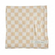 Beige & White Checkered Stretch Swaddle