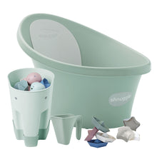 Load image into Gallery viewer, Shnuggle Newborn Bundle: Baby Bath &amp; Accessories Bundle - 5-Piece Set | Cozy Support, Easy Cleanup &amp; Sensory Fun
