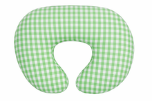 Load image into Gallery viewer, Green Gingham Ruffle Nursing Pillow Cover
