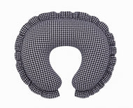 Black White Houndstooth Ruffle Nursing Pillow Cover