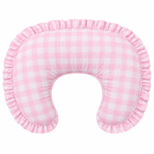 Load image into Gallery viewer, Light Pink Checkered Ruffle Nursing Pillow Cover
