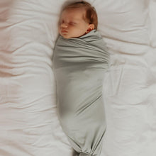 Load image into Gallery viewer, Seafoam Ribbed Stretch Swaddle
