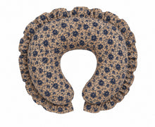 Load image into Gallery viewer, Blue Brown Rose Ruffle Nursing Pillow Cover
