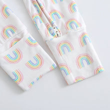 Load image into Gallery viewer, Forever Rainbow Zippered Baby Romper
