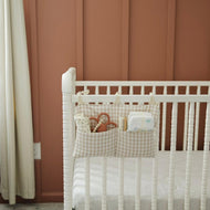 Beige White Baby Crib Diaper Caddy Storage Organizer Nursery Room