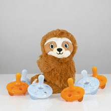 Load image into Gallery viewer, Shusher Sloth + 6-Pack Shushie™ Pacifiers – Soothing Bundle with Cuddly Cry Detection
