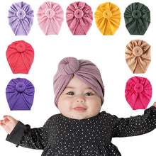 Load image into Gallery viewer, Infant Baby Headbands Solid Cotton Knot Turban Headband For Girls  Beanie Hat Headwear For Girls
