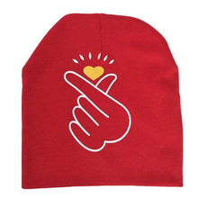 Load image into Gallery viewer, Modern Baby Hat Cute Ear Cotton Girls Cap Scarf Infant Hats Finger love Kids Boys Knitted Cap Winter hat I love mama/pap  Cap
