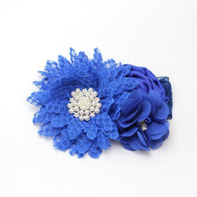 Load image into Gallery viewer, Luxury Modern Handmade Flower Headband Newborn Infant Pearl Flowers With Lace wide Headbands Bebes Hair Accessories Bow
