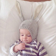Load image into Gallery viewer, Mdoern Luxury Toddler Infant Knitted Baby Hat Adorable Rabbit Long Ear Hat Baby Bunny Beanie Cap Photo Props Cap
