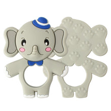 Load image into Gallery viewer, 2pcs Cartoon Baby Teether Animal Silicone Teether Raccoon Elephant Koala Giraffe  Baby Teething Toys Accessories Perfect Toy For Kids
