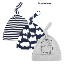 Load image into Gallery viewer, Printed Baby Hats &amp; Caps For Newborn Baby Accessories In Elegant Modern Design Set Of 3PCS For Baby Kids

