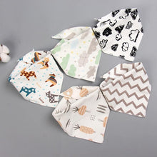 Load image into Gallery viewer, Fashion Modern 5PCS/SET Baby Triangle Double Cotton Bandana Feeding Bibs For Baby Boys/ Girls Baby Kids
